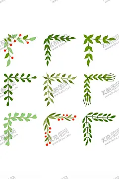 绿植花边边框矢量元素 【酷图网】绿植元素,花边,边框矢量元素,卡通插画,卡通贴纸,水彩元素,水彩插画,插画元素,手绘插画,插画设计,矢量元素,元素设计