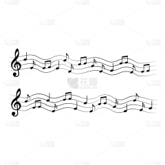 常规内容-图标系列黑色音符五线谱音乐影视图标元素组合