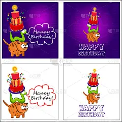 矢量搞笑生日卡