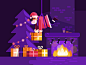 Santa Claus is coming illustration design flat tree christmas gifts presents coming claus santa