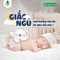 a baby sleeping on top of a white blanket next to a sign that says ciac ngu