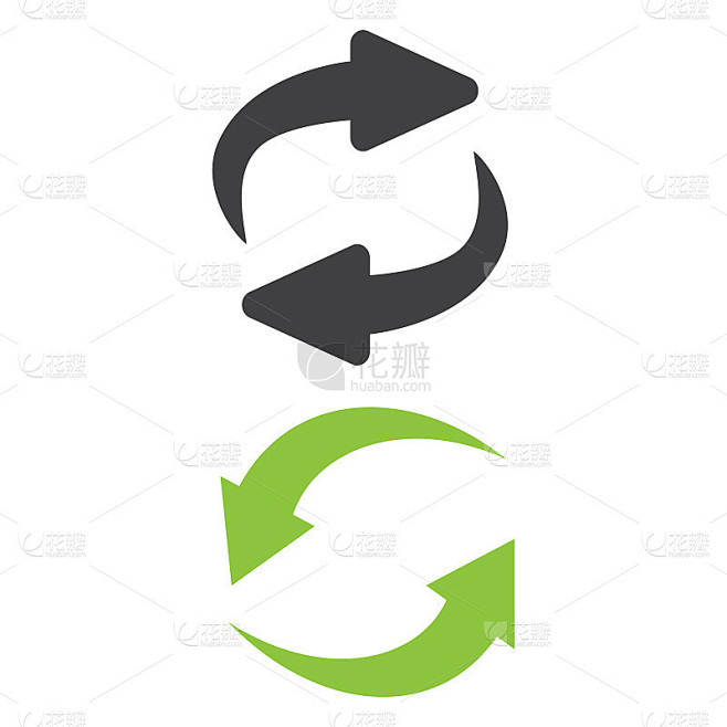 交换图标说明。翻转或旋转箭头。反向标志