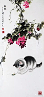 又一组可爱的小猫咪（国画）杨世忠 猫
