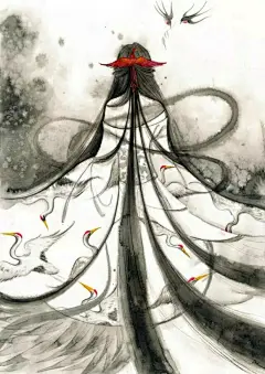 绝美中国风古风美女人物插画