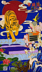 新年掐丝珐琅画海报，年初五