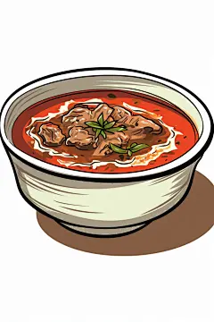鲜嫩多汁养生羊肉汤美食插画