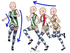 [cp]全力奔跑时的速度跳跃感
,
手绘漫画人物插画教学参考 ​​​[/cp]