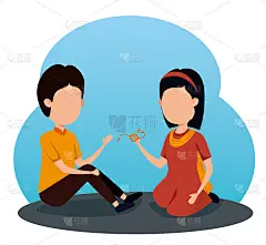 girl and boy siblings hindu event