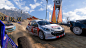 A rally car races on a dirt track in FH5.