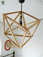 前卫的木质立方体吊灯手工DIY制作教程图解