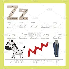 插画的Z练习A-Z卡通词汇