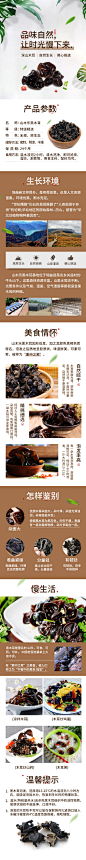 日常通用简约木耳香菇干货菌类食品详情页
