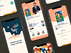概念有声读物应用程序手绘多彩明亮的应用程序图音乐应用程序有声读物音频音频应用程序音频播放器节拍音乐有声读物