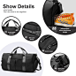 Amazon.com | Sports Gym Bag with Wet Pocket & Shoes Compartment, Waterproof Shoulder Weekender for Women and Men Swim Travel Lightweight easy Carry on Black | Sports Duffels