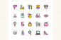 Beauty Colorful Outline Icon Set. - Icons - 1
