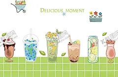 缤纷美味夏日特色冰饮奶茶 【酷图网】冰饮,夏日,甜品,薄荷,柠檬,草莓,巧克力,奶油,杯子,装饰,水果,饮品,冰淇淋,冷饮,图案,奶茶,壁纸,油烟贴,花篮