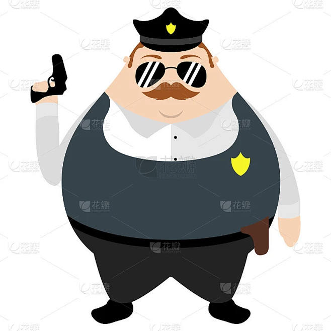 Isolated cute police cartoon character图片_其他图片图片素材-花瓣网