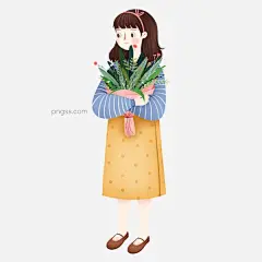 卡通拿盆栽女孩png素材图片大小1024x1024px 图片尺寸293.65 KB 来自PNG搜索网 pngss.com 免费免扣png素材下载！png元素#插画元素#长发女孩#盆栽#清新#人物#唯美#植物#