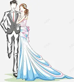卡通手绘新人情侣插画 结婚 绘画 元素 免抠png 设计图片 免费下载 页面网页 平面电商 创意素材