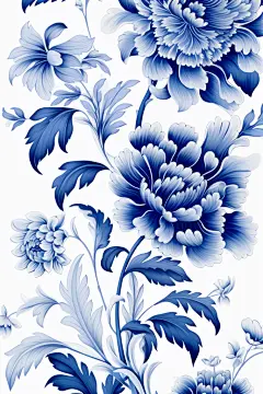 青花瓷纹样背景底图