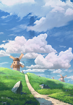 动漫场景偏赛璐璐