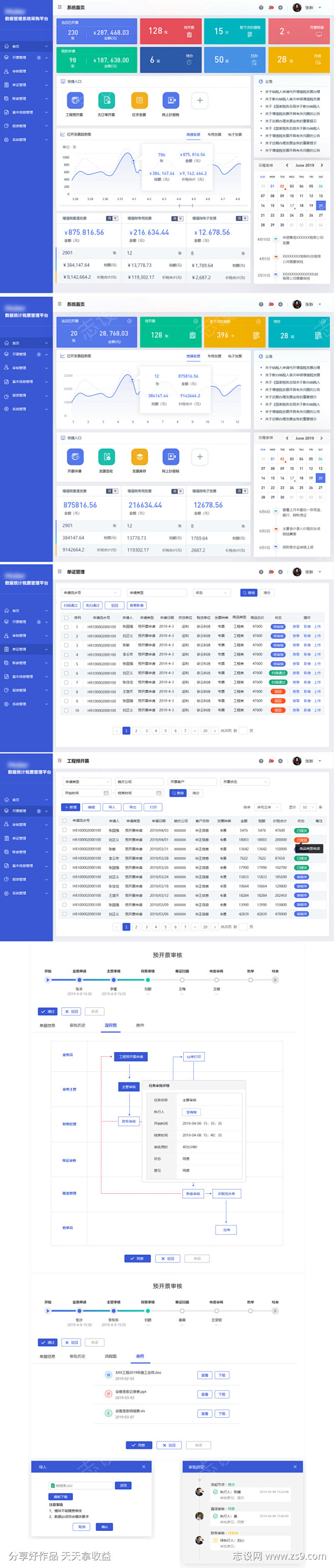 财务报表后台统计UI设计-素材库-sucai1.cn