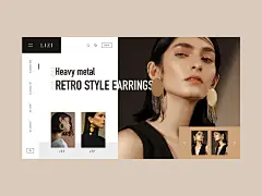 欧美风格Banner 时尚 饰品首饰轮播banner 服装设计 创意设计轮播图
