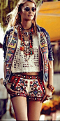 bohemian ethnic shorts