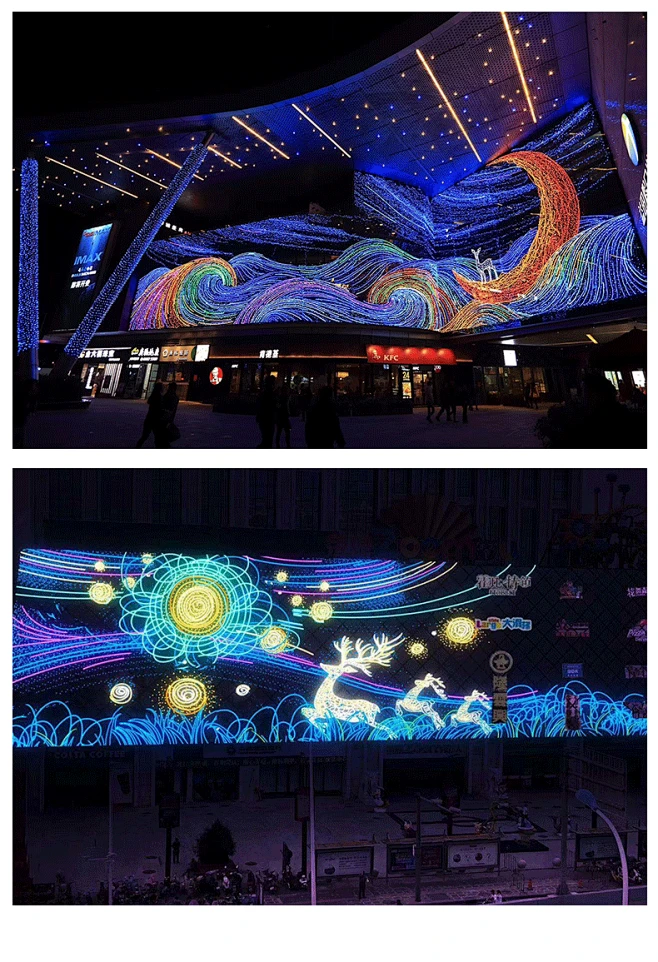 钱康灯饰画商场美化户外墙体亮化LED幕墙灯画外墙灯光串图画定制-tmall.com天猫-花瓣网