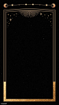Mystical gold frame on black background mobile phone wallpaper | premium image by rawpixel.com / manotang