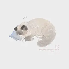 一组猫咪插画 | 日本插画师 ねこ助|插画师|插画|猫咪_新浪网
