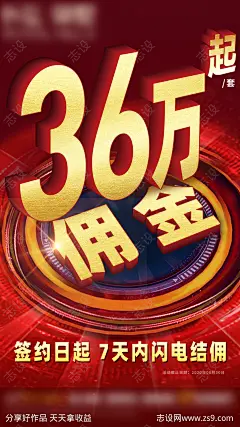 地产佣金分销海报 -源文件-志设网-zs9.com