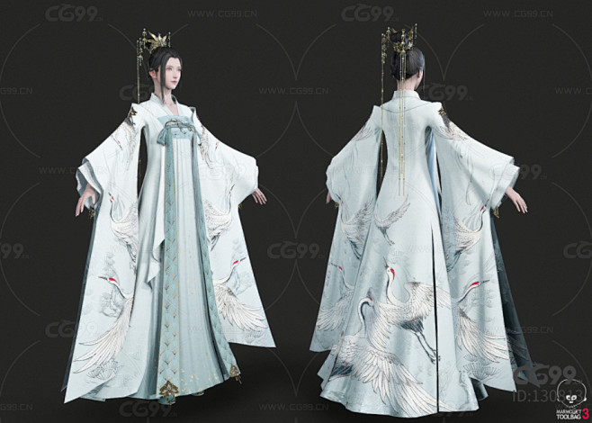 PBR 汉服古装美女 武侠小姐姐 古风美人 古代女侠 御姐