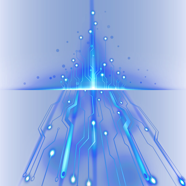 科技未来科幻蓝色光效粒子光圈灯光透明免抠...