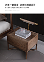 北欧实木床头柜进口白蜡木设计师创意智能感应灯卧室小户型床头柜-tmall.com天猫