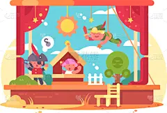 儿童,舞台,插画,创造力,男孩,可爱的,事件,概念,技能,表演