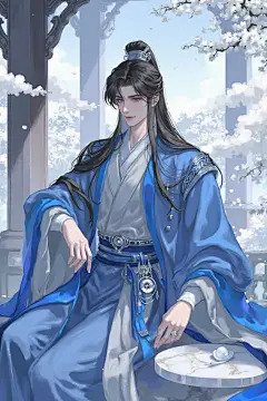 F.1_XWA_松风挽月_古风长发帅哥小说推文封面-LoRA-曦邬桉-LiblibAI