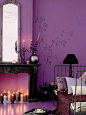 很有文艺范儿的卧室风格 紫色 梦幻