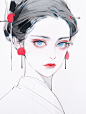 插画人物线稿参考图集 卡通插画原画设计素材 游戏美术资源-淘宝网