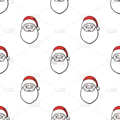 有圣诞老人头像的无缝图案