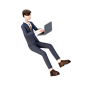 Businessman working on laptop 商务办公室白领 加班
