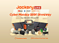 可能包含以下内容的图片：上面的文字是“Jackery LIVE YouTube amazon JACKERY.COM Cyber​​ Monday $50K Giveaway Nov 27th 5:00-7:30 pm PST Jackery Exclusive Deals $10 Limited-Time Flash Sale”