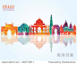 Delhi skyline. Vector illustration 正版图片在线交易平台 - 海洛创意（HelloRF） - 站酷旗下品牌 - Shutterstock中国独家合作伙伴