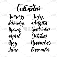 lettering English months