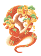 国潮风蛇身形象新年IP元素系列4