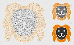 狮子,三角形,铁丝网,动物头,模型,多样,野生动物,直的,动物