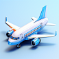 aircraft icon, transparent glass, blue and white, frosted glass, transparent technology sense, ui design, isometric, white background, studio lighting, bright color, 3d art, c4d, octane rendering, blender, ray tracing, pinterest, dribble, reduce details, 