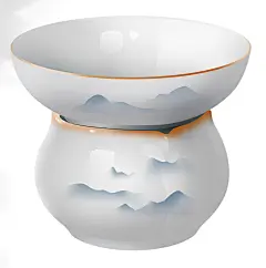 青花瓷茶漏中式国风茶道茶具插画