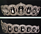 Two views of a pearl and Diamond tiara, ordered from Cartier in 1913 by Mrs Nancy Leeds, later the Princess Christopher of Greece.@北坤人素材
