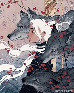 水彩人物插画∣艺术家笔下的少女，色彩深沉美而动人15图